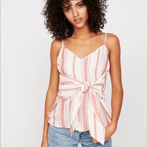HP Striped Knot Front Linen-Blend Cami 🌸
